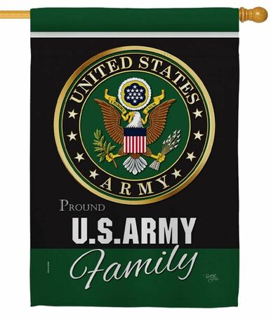 Proud Army Family Sublimated House Flag