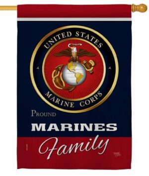 Proud Marine Family Sublimated House Flag
