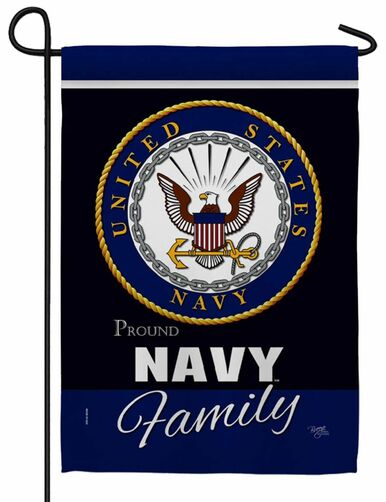 Proud Navy Family Sublimated Garden Flag