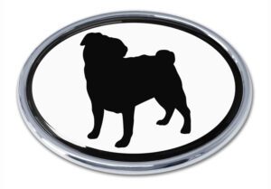 Pug Chrome Car Emblem