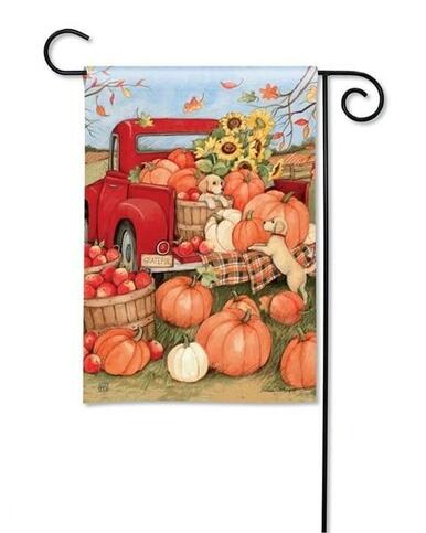 Pumpkin Delivery Pickup Truck Garden Flag - I AmEricas Flags