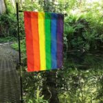 Rainbow Applique Garden Flag