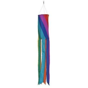 Rainbow Diagonal Striped 40" Applique Windsock