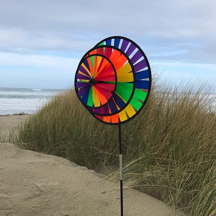 Rainbow Spectrum Triple Wind Spinner I AmEricas Flags