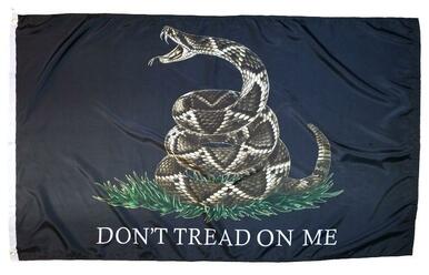 Rattlesnake Don't Tread On Me Black 3x5 Flag