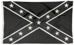 Rebel Black and White Battle Flag 3x5 Sewn Nylon