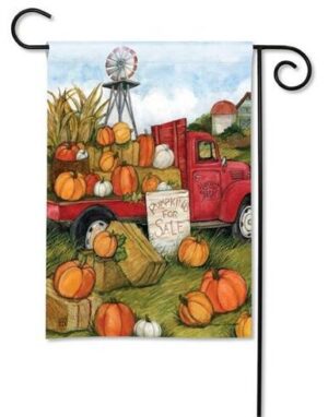 Red Truck with Pumpkins For Sale Garden Flag