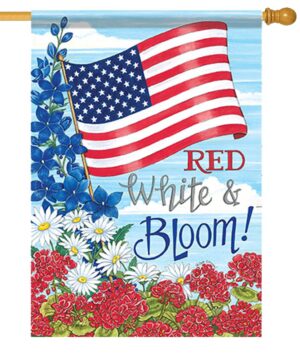 Red White and Bloom House Flag