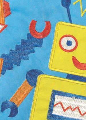 Robots Double Applique Garden Flag