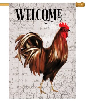 Rooster on Chicken Wire House Flag