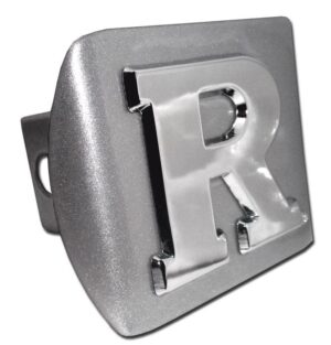 Rutgers University Brushed Chrome Hitch Cover