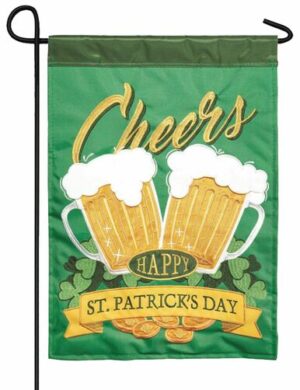 Saint Patrick's Day Cheers Double Applique Garden Flag