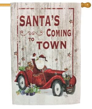 Santa's Coming to Town Sublimated House Flag
