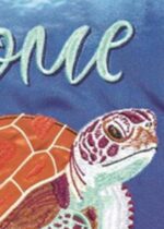 Sea Turtle Printed Applique Garden Flag