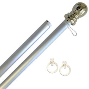 Silver 6ft Spinning Aluminum Flagpole