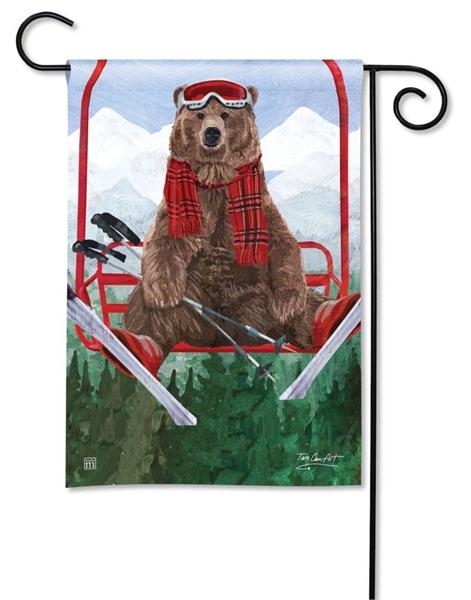 Ski Lift Bear Garden Flag