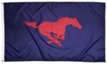 SMU Mustang Logo 3x5 Applique Flag - Dark Blue