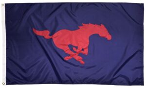 SMU Mustang Logo 3x5 Applique Flag - Dark Blue