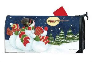 Snow Couple Santa Trackers OVERSIZED Mailbox Cover