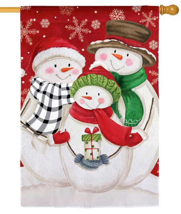 Snow Family Textured Suede House Flag