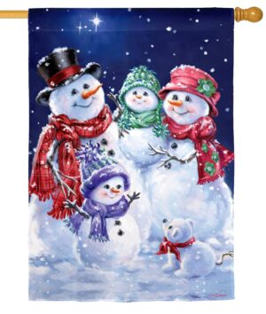 Snowflake Family Suede Reflections House Flag