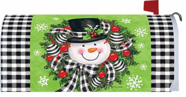 Snowman Wreath Mailbox Cover