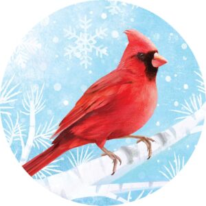Snowy Cardinal Accent Magnet