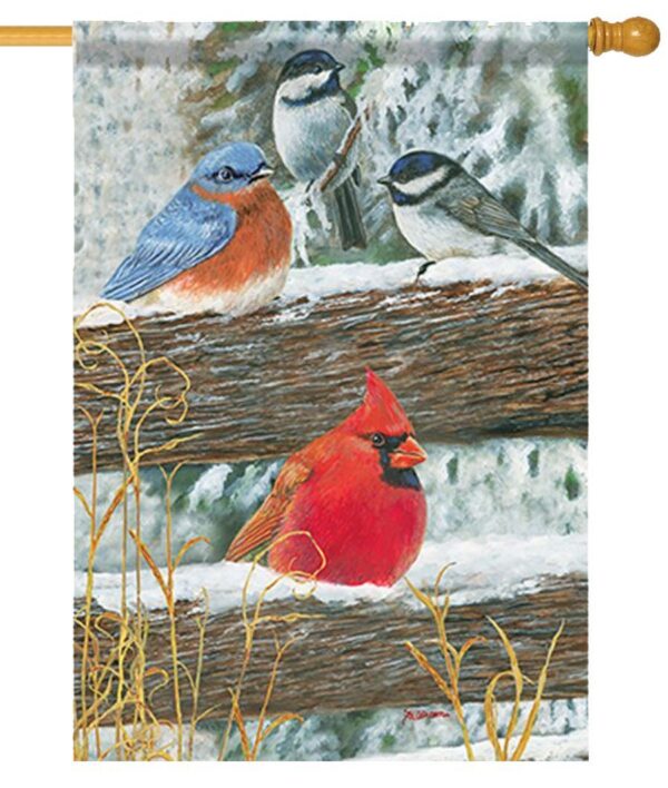 Songbirds in the Snow House Flag