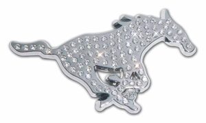 Southern Methodist University Mustang Crystal Chrome Car Emblem