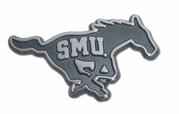 Southern Methodist University SMU Embossed Chrome Car Emblem