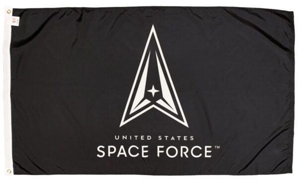 Space Force Black Logo 3x5 Nylon Flag - Made in the USA