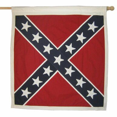 Square Confederate Battle Flag 52"x52" Sewn Cotton with Sleeve