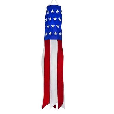 Stars and Stripes Embroidered Windsock 18 Inch
