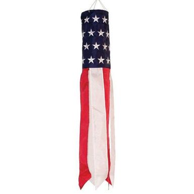Stars and Stripes Embroidered Windsock 33 Inch