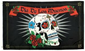 Sugar Skull Dia De Los Muertos 3x5 Flag