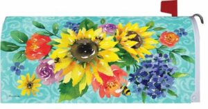 Summer Sunflower Bouquet Mailbox Cover