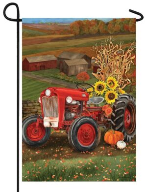 Sunflower Tractor Garden Flag