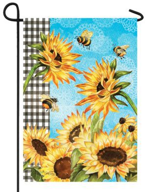 Sunflowers and Bees Garden Flag