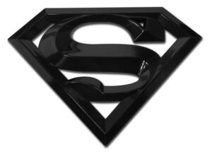 Superman 3D Black Car Emblem Oversized
