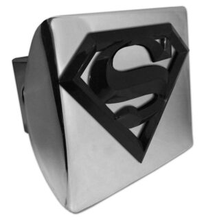 Superman Black 3D Shiny Chrome Hitch Cover
