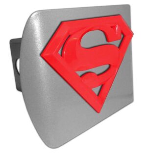 Superman Red 3D Brushed Chrome Hitch Cover