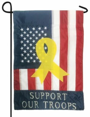 Support Our Troops Applique Garden Flag