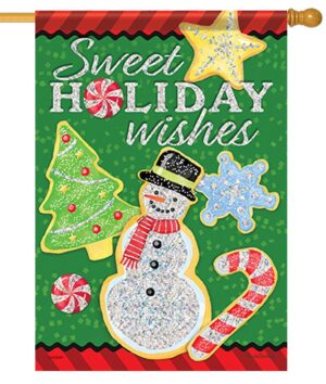 Sweet Holiday Wishes House Flag