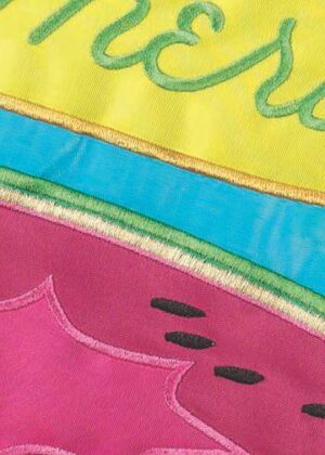 Sweet Summer Watermelon Double Applique Garden Flag Detail 1