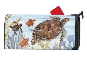 Swimming Sea Turtles Mailbox Cover