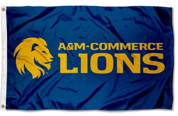 Texas A&M-Commerce Lion Logo 3x5 Flag