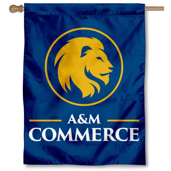 Texas A&M-Commerce Lion Logo Double-Sided House Flag