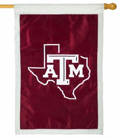 Texas A&M State Shape Applique House Flag