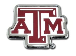 Texas A&M University ATM Chrome and Color Car Emblem