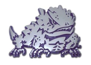 Texas Christian University Horned Frog Chrome with Purple Car Emblem